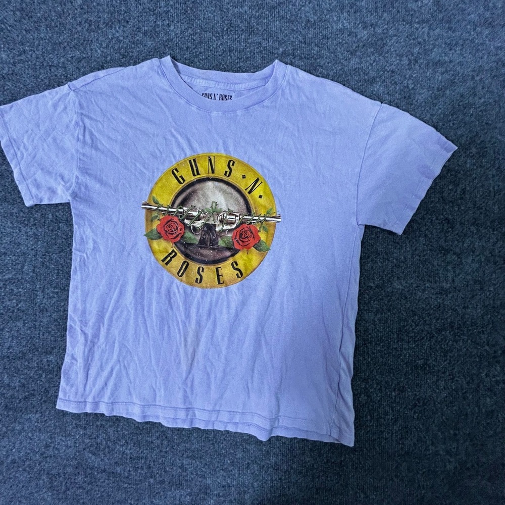 Guns N' Roses T-Shirt Womens Size S Purple Graphic Band Tee Short Sleeve Casual